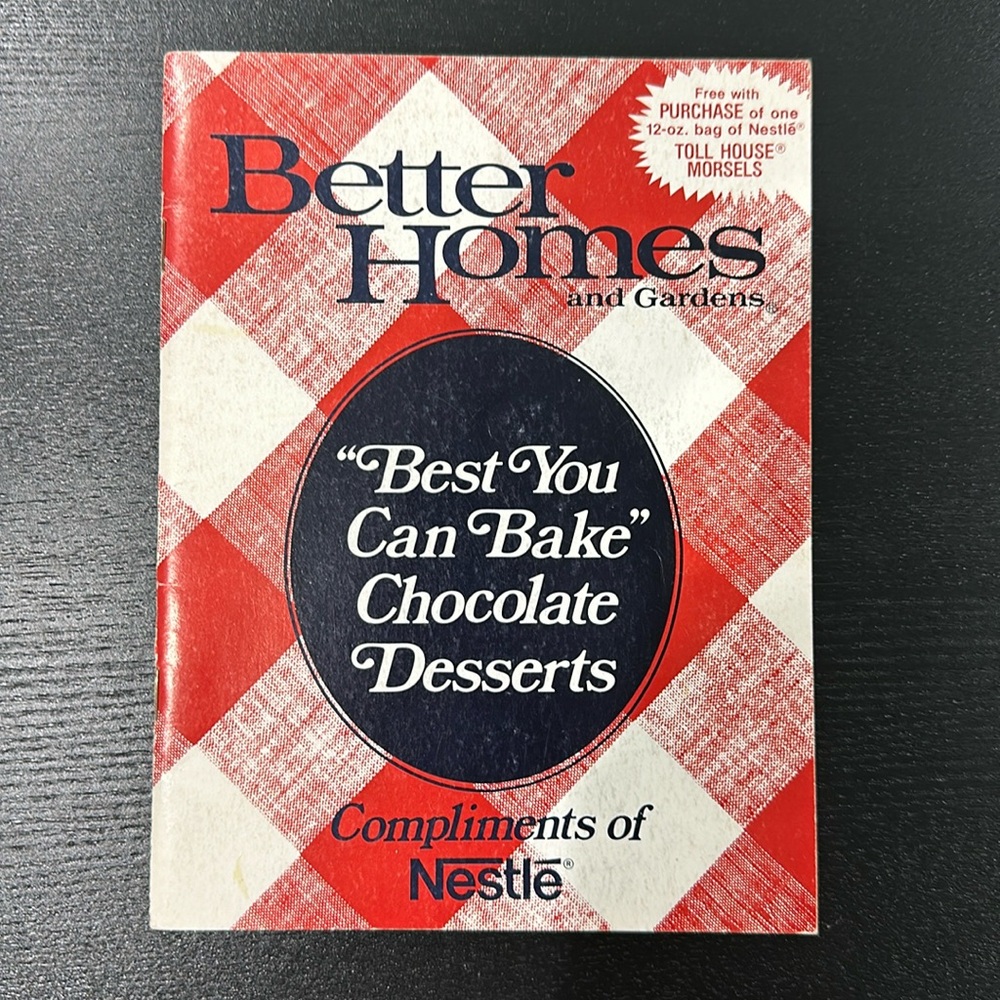 Vintage Nestle Chocolate Desert Baking Cookbook